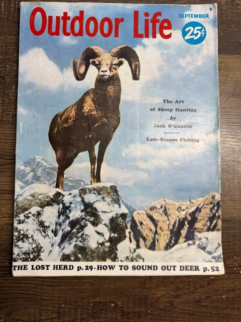 OUTDOOR LIFE MAGAZINE Sept 1954 Issue Jack O'Connor Zane Grey Ad ...