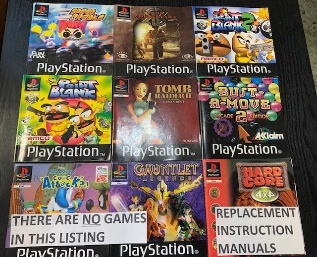 Playstation 1 Instruction Manuals - NO GAME -FREE POST