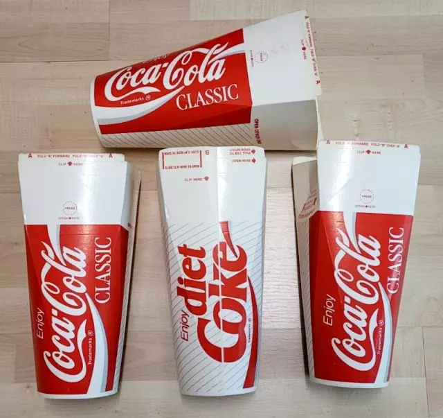 Set mit 4 Stück vintage Coca-Cola Riesen Mega Becher USA Coke Cups