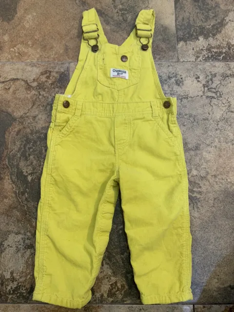 OshKosh Yellow Corduroy Overalls 12 months