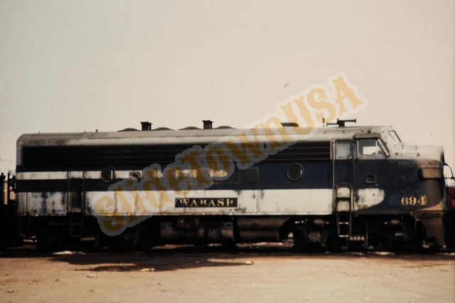 Vtg Duplicate Train Slide 694 Wabash Engine Chicago IL X6P099