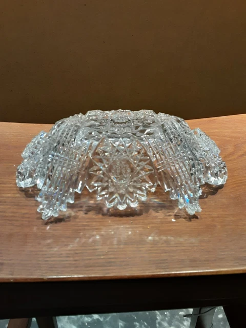 Exceptional Unusual Vintage American Brilliant Cut Bowl " Cut To Peices " 15