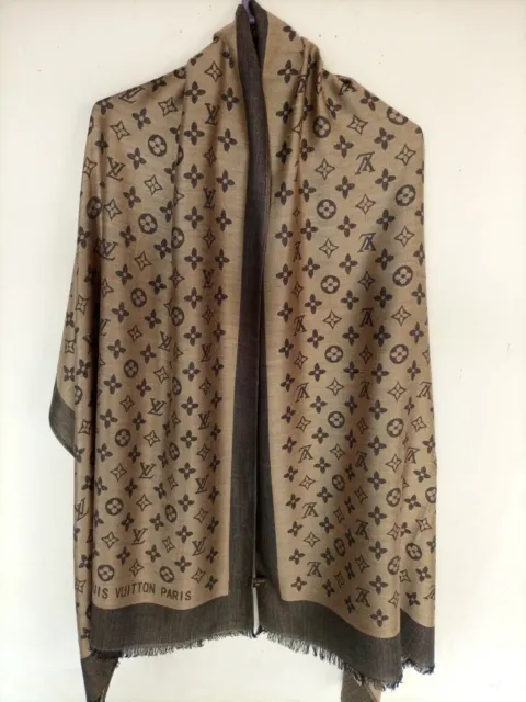 Louis Vuitton, Accessories, Louis Vuitton Lv Monogram Silk Scarf Shawl  M752
