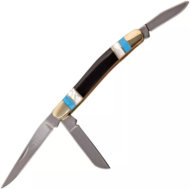 Elk Ridge Small Stockman Pocket Knife 3Cr13 Steel Blade Mother Of Pearl Handle