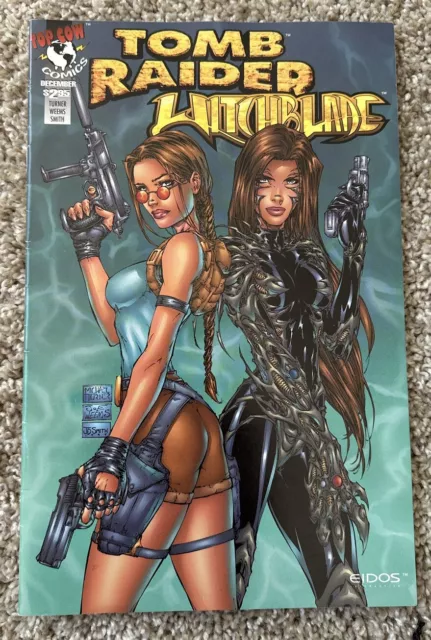Tomb Raider Witchblade #1 Top Cow Comics Eidos 1997 NM Lara Croft, Sara Pezzini