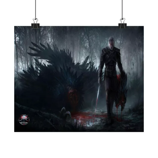 Matte Horizontal Posters Video Game The Witcher wild hunt Geralt hunting