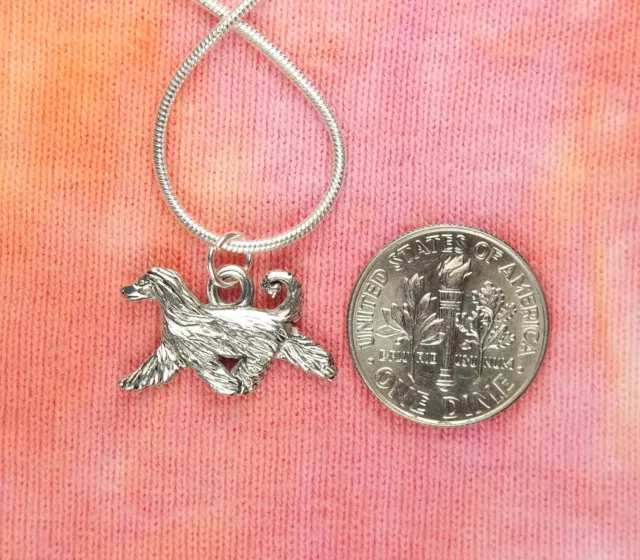 Afghan Hound Necklace, Tazi Spay Afgan Balkh Hund Canine Dog Breed Charm Pendant 3