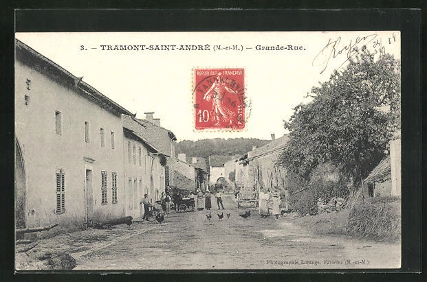 CPA Tramont-Saint-André, Grande-Rue, view along the Great Street