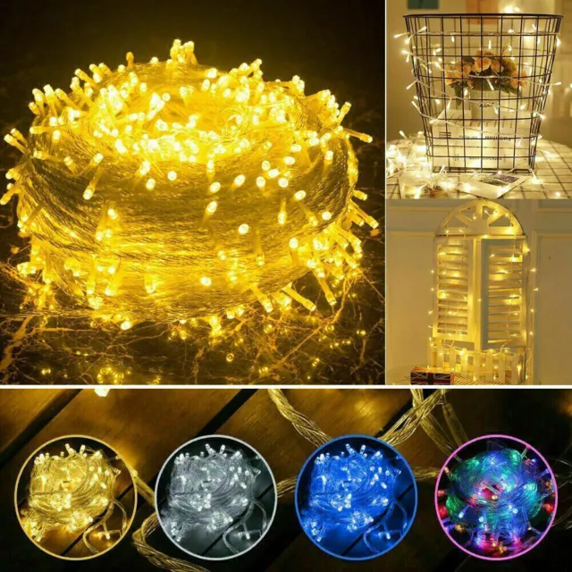 10-100M String Fairy Lights Plug in Christmas Outdoor Indoor 8 Modes LED Decor