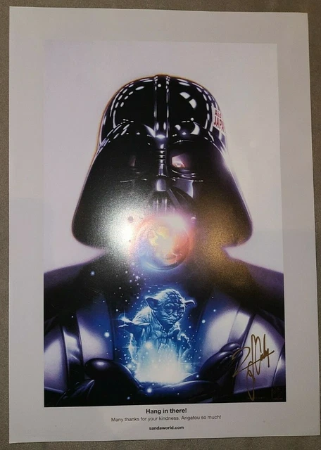 Tsuneo Sanda SIGNED - Sanda World - Yoda and Vader - Hang in There! -Relief Fund