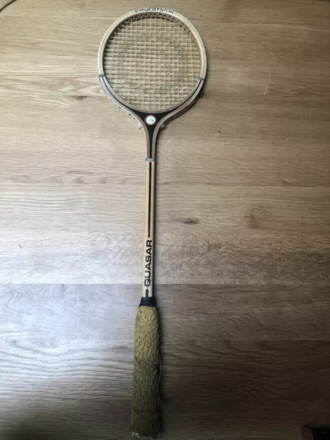 Vintage Grays Of Cambridge Quasar Squash Badminton Racket W Headcover Star Model