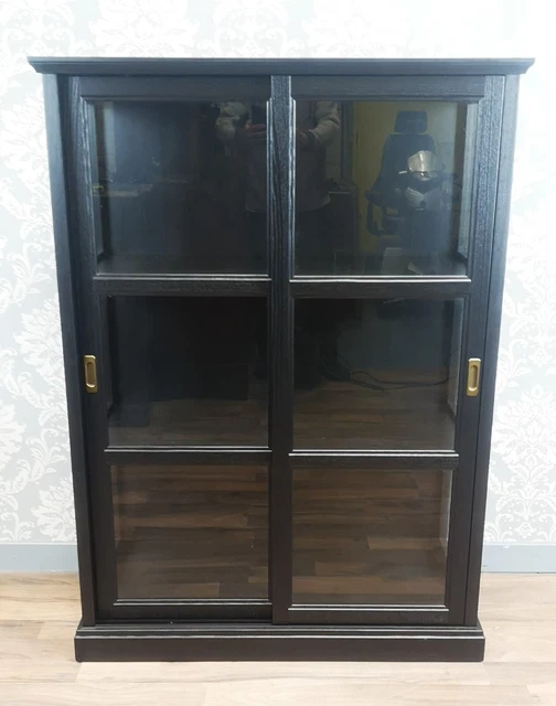 IKEA MALSJO BLACK Display Cabinet Sliding Doors 170.00