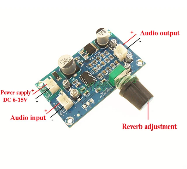PT2399 MONO AMPLIFIER Preamp Microphone Reverberation Board DC 6V15V