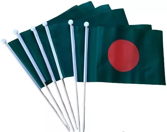 Bangladesh Hand Flag 6 Pack FREE UK DELIVERY!