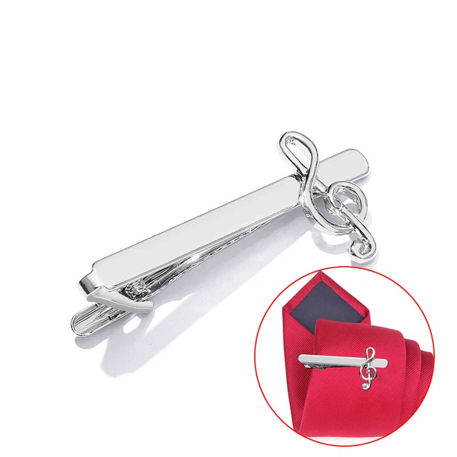 Fashion Men Musical Note Tie Clip Silver Business Tie Statement Decor Jewe~lb