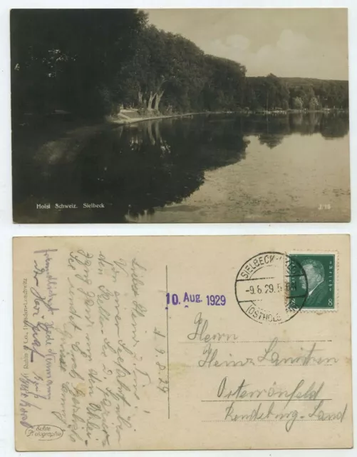 86509 - Sielbeck - Spiegelbild - Echtfoto - Ansichtskarte, gelaufen 9.8.1929