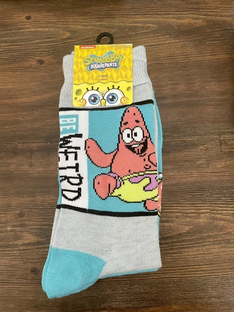 Nickelodeon Spongebob Square Pants Mens 2PK Crew Socks Size 6 1/2 - 12 (New)