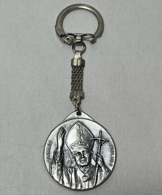 Pope John Paul II Keyring Coin Joannes Paulus Rome Vatican City Catholic Vintage