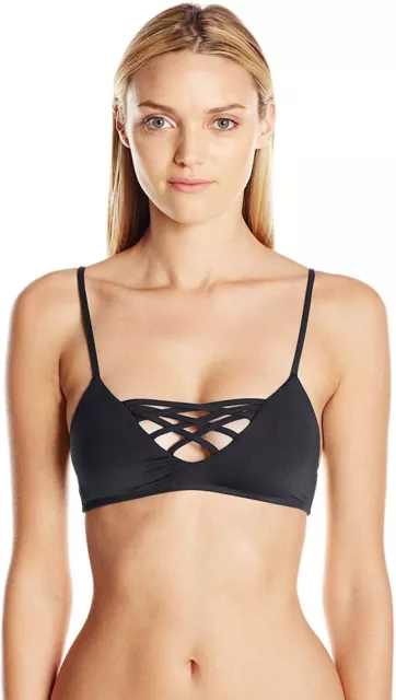 L*Space 170234 Womens Jaime Strappy Bikini Top Swimwear Black Size Large