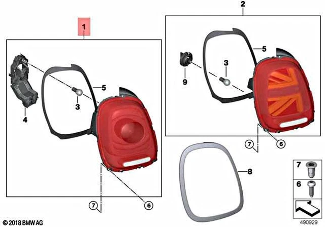 6-Pin Rear Tail Light Lamp Connector For Mini Cooper Hatchback F55 F56 F57 2014-2024 – Unbranded, Direct Fit