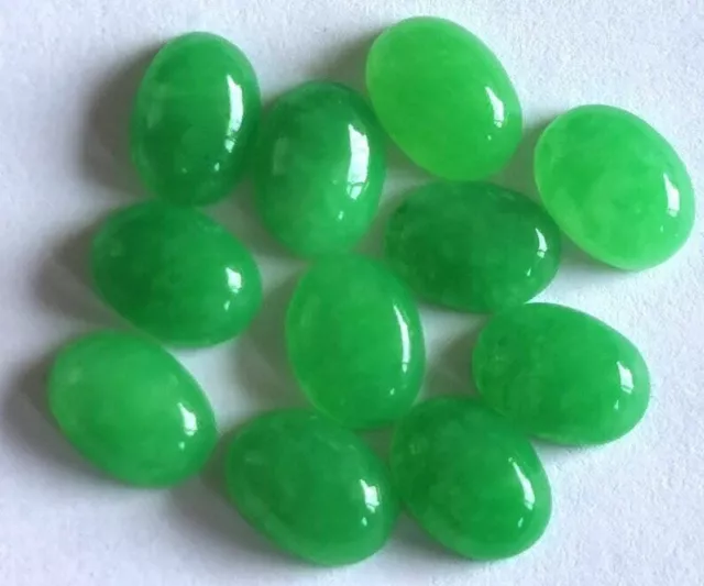 Wholesale Lot Great Natural Green Jade 8X10 mm OVAL Cabochon Loose Gemstone