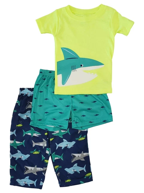 Carters Infant Baby Toddler Boy Shark Ocean Sea Life Print 3 Pc Pajama Set 18M
