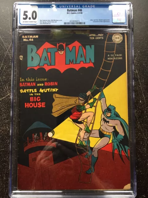 BATMAN #46 CGC VG/FN 5.0; OW-W; classic Win Mortimer cvr; Joker story!