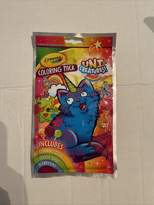 CRAYOLA COLORING PACKS, Uni-Creatures Coloring Pages, Sticker Crayons