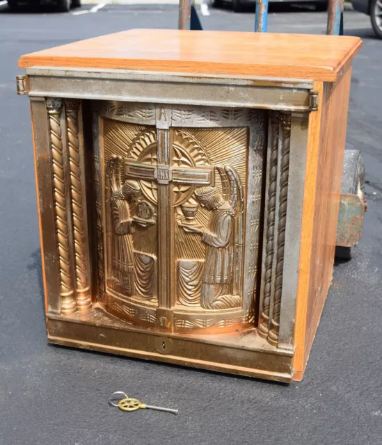 Nice Older Large Tabernacle with Key (CF14) Church safe for Ciborium, chalice co