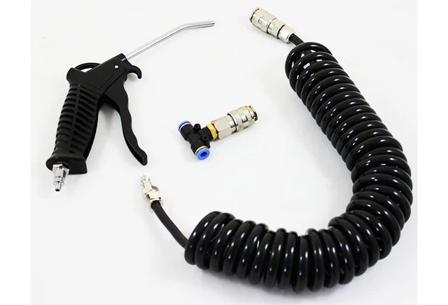 Pistola Ad Aria Compressa Per Camion | Tubo A Spirale 5 Metri | Ugello In Acciaio | Pulizia Cabina E Motore