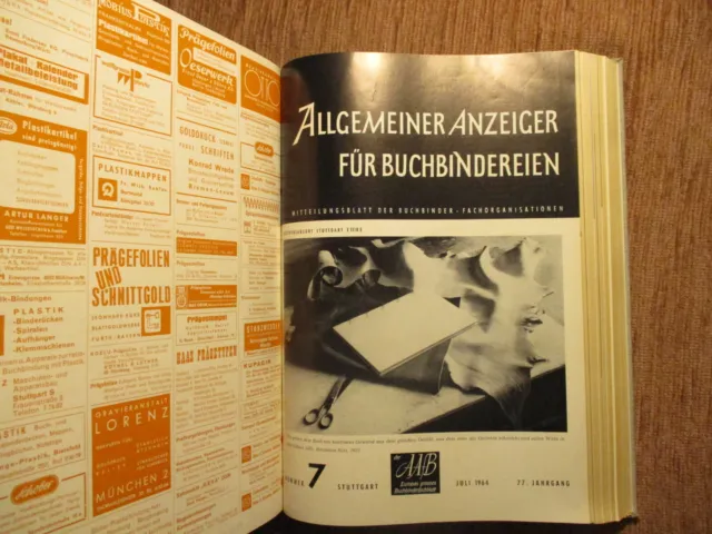 AAfB BUCHBINDER ANZEIGER Jg.1964 BUCHBINDER Bookbinding HANDEINBAND Buchbinderei 8