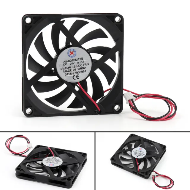 DC Brushless Cooling Fan 24V 0.15A 8010S 80x80x10mm 2 Pin CUP Computer Fan