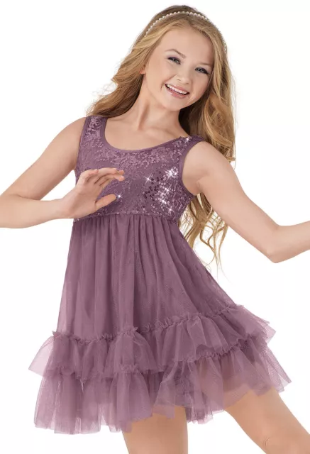 Dance  Costume Size Medium Child Weissman 8758 Lyrical Lace Contemporary Sequin