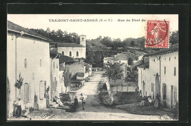 CPA Tramont-Saint-André, Rue du Pont de l'Eure, street view 1912