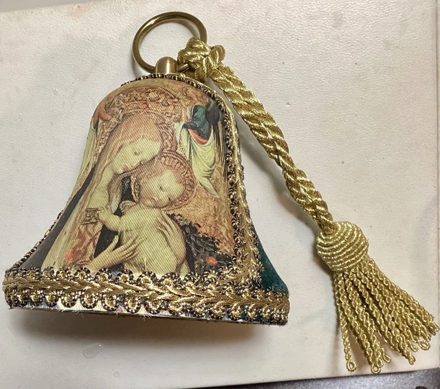 VTG REUGE MUSIC Box Bell Decoration Child Horn Blue Velvet Gold