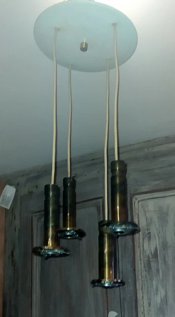 Lustre suspension 4 feux cascades vintage DORIA  design