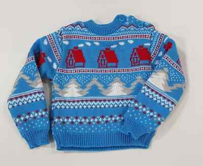 Baby Boys Christmas Jumper Sweater Xmas Novelty Nordic Blue