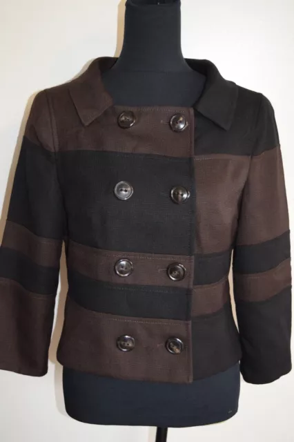 Escada 3/4 sleeve jacket...black& brown wool blend....Size 36, size S...excellen