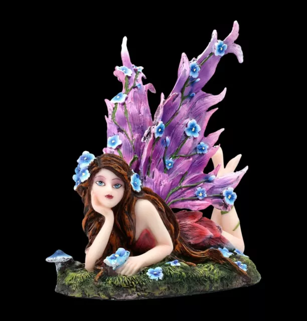 Elfi Figura - Ara Con Blumen-Flügeln - Fantasy Fata Fiore Pixie Dekostatue