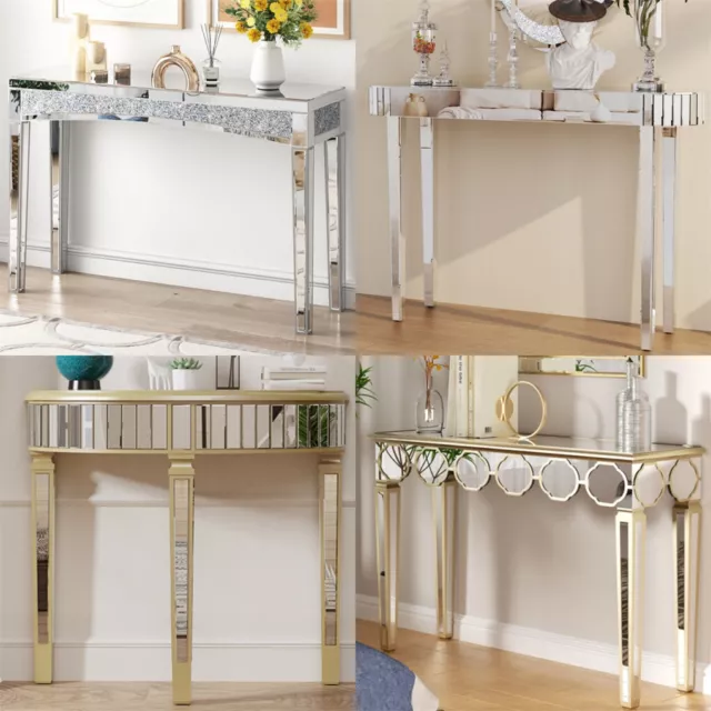 Large Mirrored Console Table Aesthetics Hall Table Porch Entryway Furniture Deco