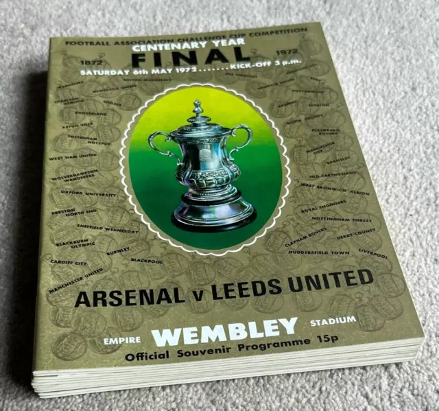 10 Unused 1972 FA Cup Final Programmes, Arsenal v Leeds United at Wembley