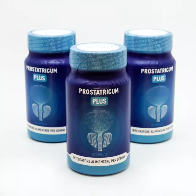 Prostatricum Plus juego de tres latas 90 cápsulas en total. ¡Salud del hombre!