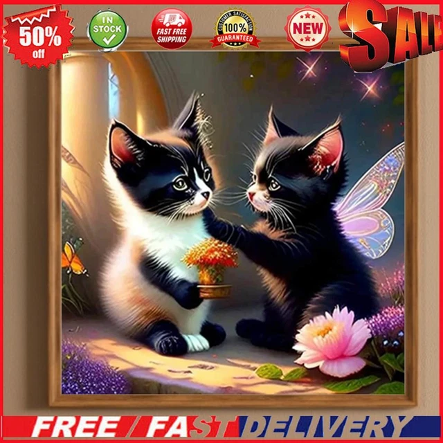 5D DIY Full Round Drill Diamond Painting Cat Kit Art Home Decoration (ZQ032)