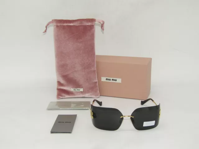 Miu Miu Irregular Logo Non Polar Sunglasses Gold/Dark Gray MU54YS