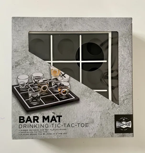 Bar Mat Shot Glass Tic Tac Toe Drinking Party Game New In Box