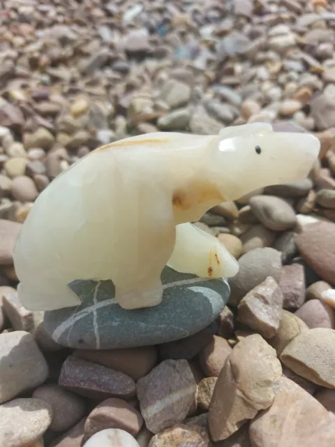 Carved Onyx Polar Bear