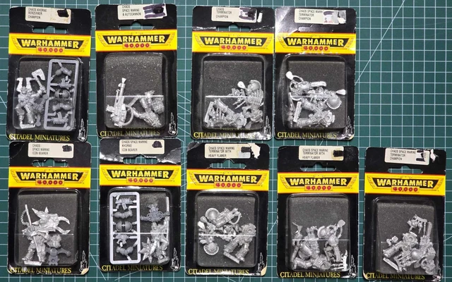 thumbnail image 2 of Warhammer 40K Chaos Space Marine Blisters – 1995-2000 OOP Metal Pewter, Factory Sealed, UK Made 2 of 5