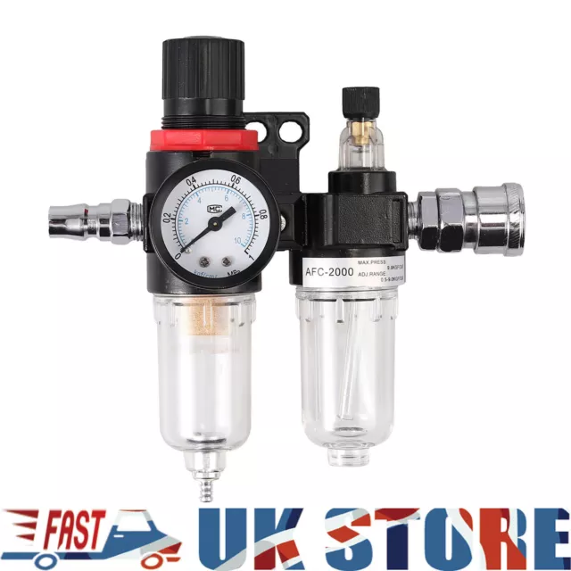 1x Water Trap Filter 1/4"Air Compressor Oil Lubricator Regulator Separator Gauge