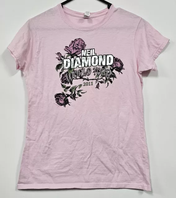 Ladies Size Large Pink Shirt Neil Diamond World Tour 2011 Pre-Owned