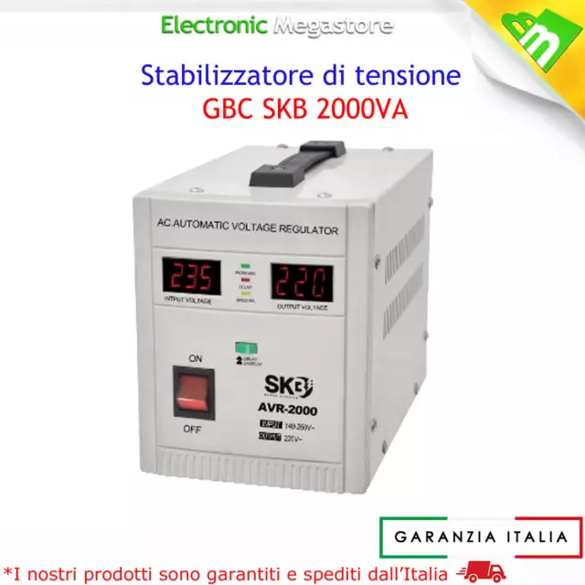 Stabilizzatore Di Tensione E Corrente 2000Va 1200W Con Display Digitale Gbc